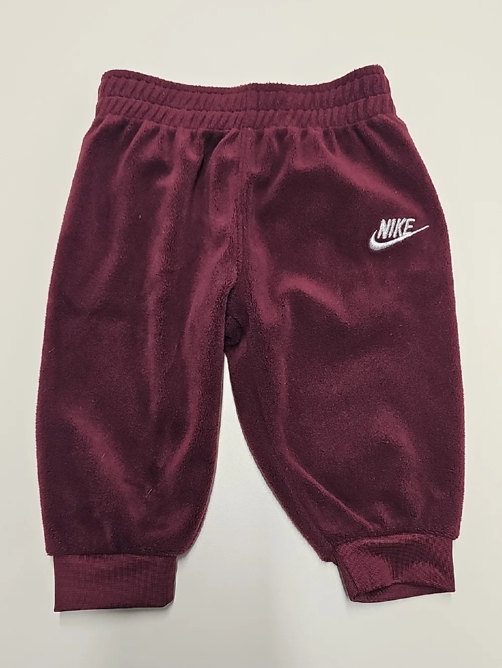 Nike Charming Fleece-Velour Plush Zip Jogger Tracksuit Burgundy/Maroon (6 month)